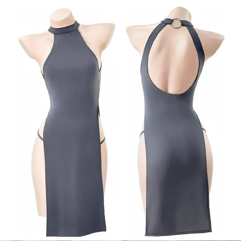 Adult Cosplay Costumes Erotic Bodysuit Women's Ultra Hot Porno Babydoll Dresses Hollow Out Open Breasts/Crotchless Sexy Lingerie