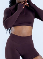 NCLAGEN Impact Crop Zippy Fitness Top Long Women Sleeve GYM Clothes Seamless Running Workout Quick Dry Pilates Sports Yoga Shirt