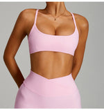 Women Cross Straps Sports Bra Gym Yoga Crop Workout Top Vest High Support Fitness Bralette Push Up Underwear Soft Breathable