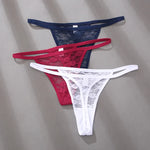 5PCS Sexy Lace Cotton Floral G-String Transparent Thong Seamless Women Low Waist Panties Underwear Solid Color Lingere Intimates