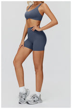 Women Yoga Suit Tracksuit Sports Bra High Waist Legging Shorts Outfit Gym Set Fitness Running Workout Clothes Push Up Sportswear