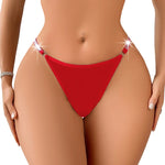 1pcs Intimate Lingerie T-back Women Sexy G-string Low Rise Solid Ladies Thongs Comfortable Silver Ribbon Bikini Erotic Panties