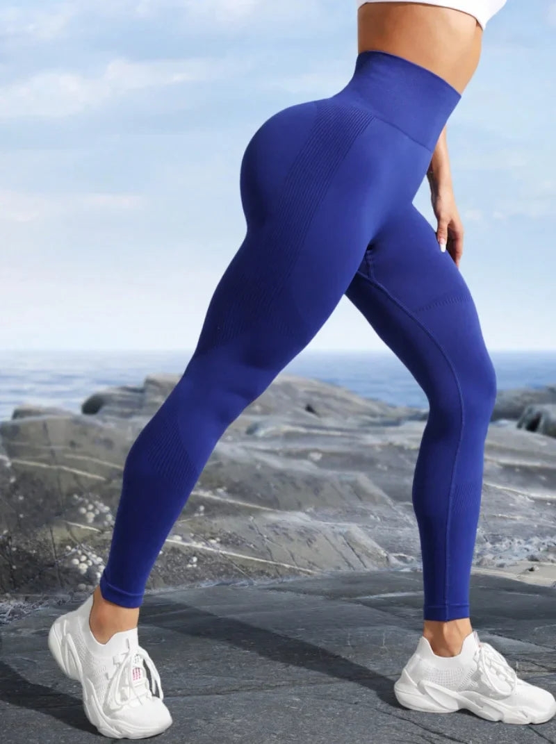 SeamlessPants With Sexy Lines Lifting Buttocks Sports Tight Pants Women's High Waisted Elastic Fitness Pants Running Yoga Pant