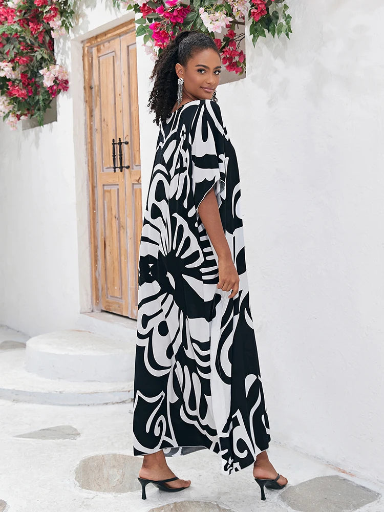Beach Cover Up Pareo Kaftan Bikini Cover Up Robe De Plage Vestidos Playa Swimsuit Cover Up Bathing Suit Women Maxi Dress