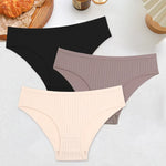 3PCS Women's Cotton Briefs Panties Female Sexy Low Waist Underwear M-XL Breathable Panty Girls Comfortable Intimates Lingerie