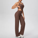 Yoga Set 2PCS Women Tracksuit Nude Feeling Workout Sets Gym Clothes Push Up Fitness Running Sportswear Sport Vest Leggings Suit