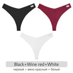 3Pcs/set Women Cotton Waffle Style G-string Panties Ladies Soft Thongs Female S-XL Low-Rise T-Back Panties Bikini Underwear 2023