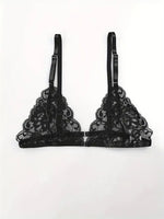 Hot Sexy Lingerie Female Bra Garter Panty Ultra-thin Semi See-through Full Lace Comfortable No-steel Ring Bras Thong Body Suit