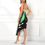 Sexy Butterfly Print Cover Up Swimwear Women Dress Summer Tunic Bikini Bath Sarong Wrap Skirt Swimsuit Elegant Lady Beachwear