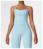 Strappy Sports Bra For Women Gym Workout Tops Sexy Yoga Bra Gather Fitness Push Up Training Running Female Sport Vest