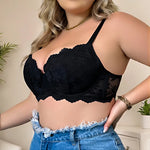 Women's Underwire Bra Plus Size Underwear Sexy Push-up Comfortable Breathable Bra for Curvy Women