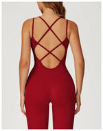 Hearuisavy Female Jumpsuit Long Elegant Sports Bodysuit Woman Gym Clothes Strappy Fitness Overalls Push Up Pilates Yoga Leotard