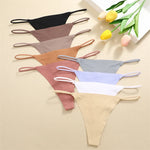 10Pcs Seamless Thong Women Thin Strap Low Waist High Flexibility Panties Sexy Underwear Ladies Briefs T-back Comfortable Women