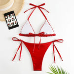 Sexy Brozing Gold Bikinis Sets Women Push Up Micro Bikini Swimsuit 2026 Brazilian Beach Bathing Suit Tie Side Triangle Swimwear