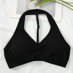 Sports Bra Strappy Backless Yoga Gym Bra Removable Cups Women Workout Clothing Gym Top Halter Sport Bras 6 colors