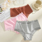 3Pcs/Set Women's Seamless Cotton Briefs Women Panties Solid Color Breathable Underwear Female Low Waist Soft Lingerie S-XXL