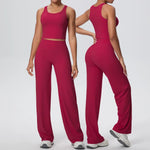 2PCS Yoga Set Women Tracksuit Nude Feeling Workout Sets Gym Clothes Push Up Fitness Running Sportswear Sport Straight tank suit