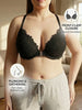 Women B C D E Cup Lace Backless Push Up Bra Underwire Side Shaping Underwear Sexy Floral Lace Bralette Adjustable Strap Lingerie test