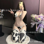 Cow Print Sexy Cosplay Costume Maid Swimsuit Anime Bikini For Beach Vacation Holiday Pool Party Charming Backless Deep V 7AXO