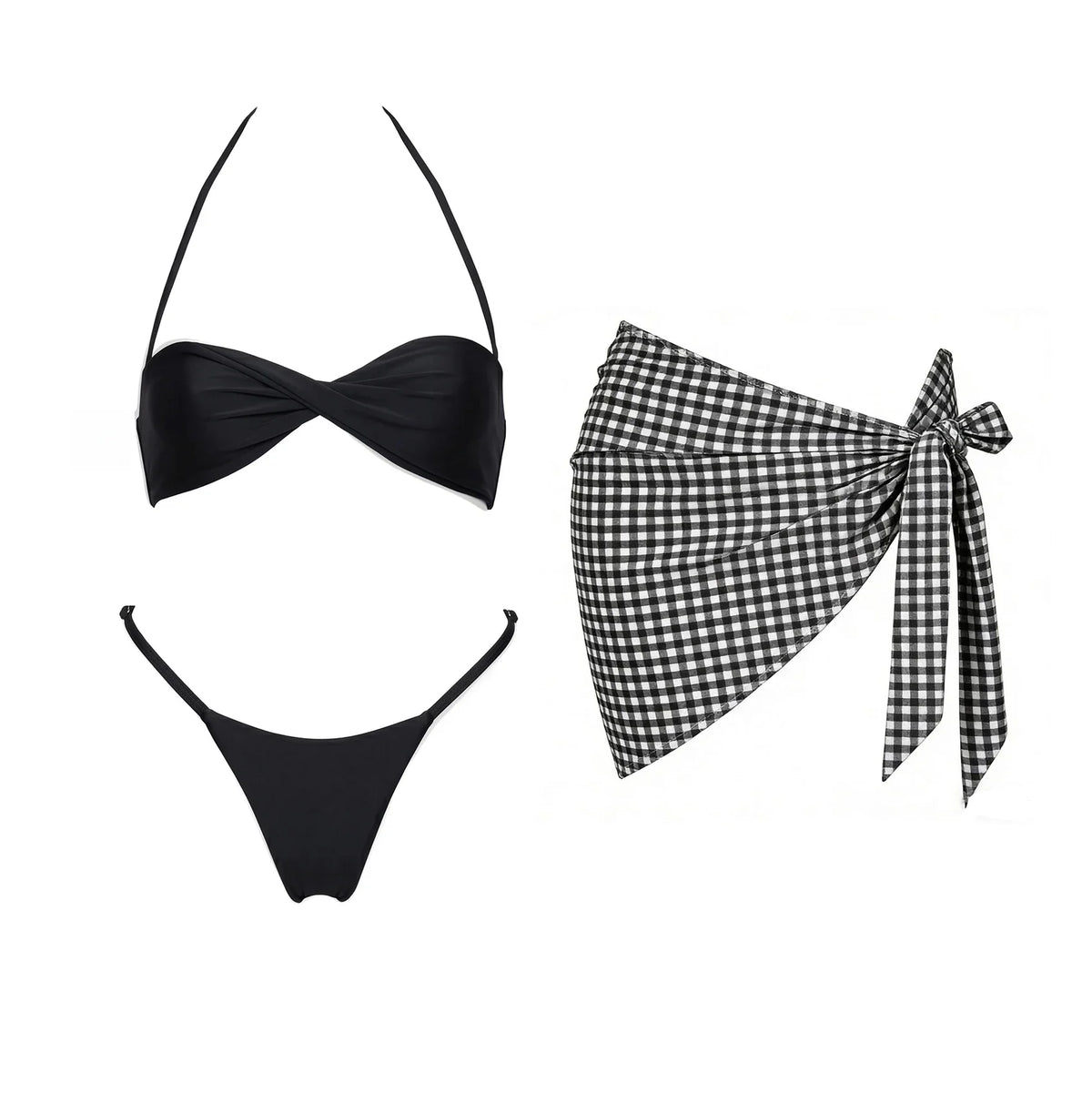 2026 2Pcs Sexy Women One Piece Swimsuit Female Push Up Swimwear BiquiniHigh Cut Monokini Solid Swim Suit Bathingsuit Beachwear