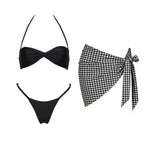 2026 2Pcs Sexy Women One Piece Swimsuit Female Push Up Swimwear BiquiniHigh Cut Monokini Solid Swim Suit Bathingsuit Beachwear