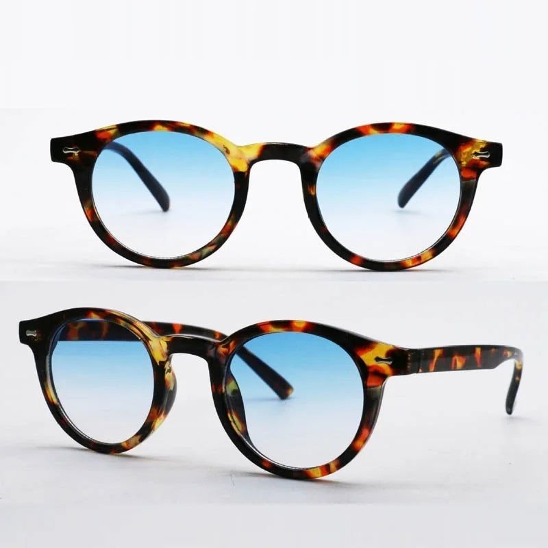Vintage Rice Nail Round Sunglasses Men Women Brand Hawksbill Blue Shades Eyewear Female Brand Design Sun Glasses Men oculos