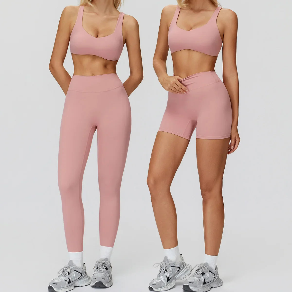 Women Yoga Suit Tracksuit Sports Bra High Waist Legging Shorts Outfit Gym Set Fitness Running Workout Clothes Push Up Sportswear