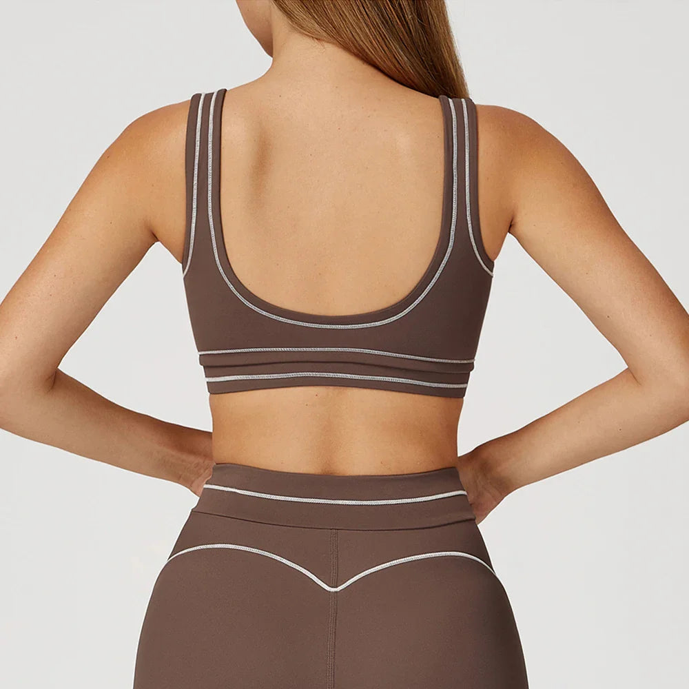 Women Shockproof Sports Bra Gym Fitness Running Yoga Vest Female Integrated Pilates Training Workout Breathable Sports Underwear