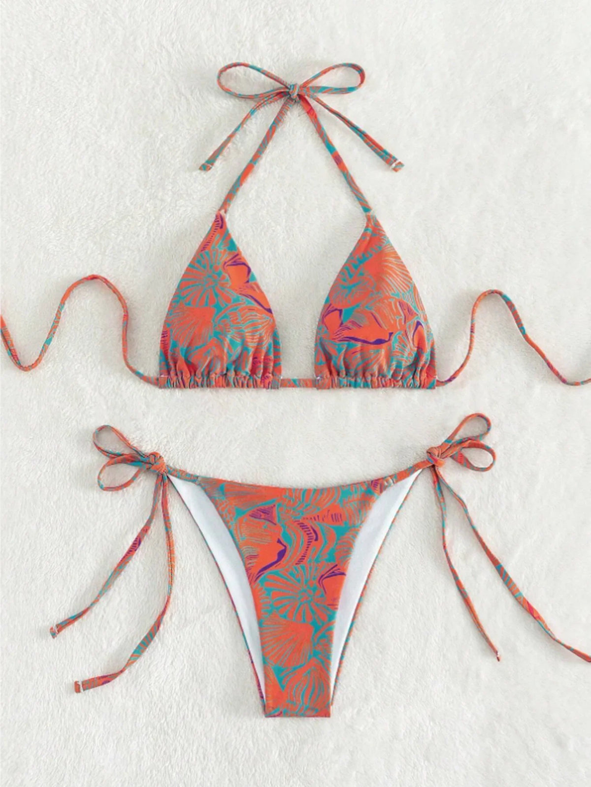 Sexy String Bikini 2024 Two Pieces Print Swimsuit Female Swimwear Women Thong Bikinis Set Bather Beachwear Bathing Suit Pool