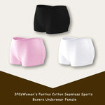 3PCS/SET Women Panties Cotton Seamless Sports Boxers Underwear Female Solid Color Briefs Cozy Lingerie Intimate Underpants XS-XL