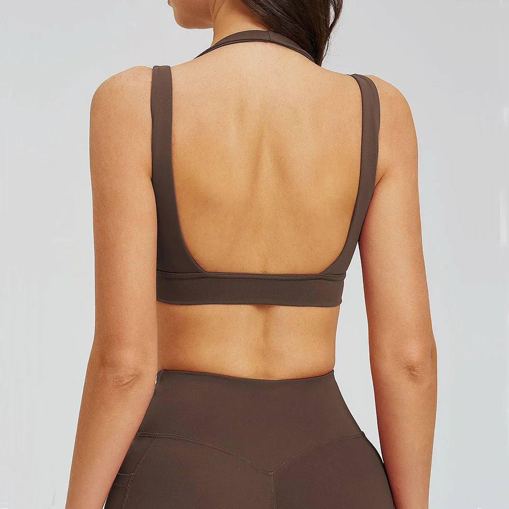 Workout Clothes Woman Gym Top Breathable Sports Bra Fitness Trainning Shoulder Strap Yoga Bra Outdoor Jogging Push Up Underwear
