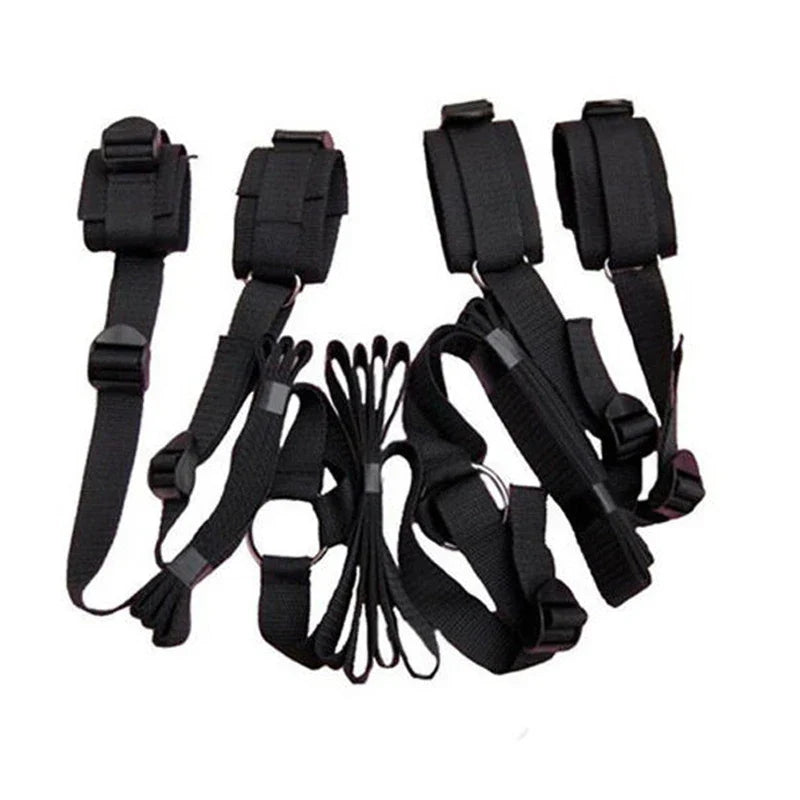 Adult Games BDSM Bondage Set Women RestraintsAdjustable Handcuffs Ankle Straps Fetish No Vibrator Erotic Accessories Sex Shop