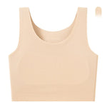 Women's Large Breasts Underwear Wide Shoulder Invisible Corset Antibump Thin Underwear Full Cup Vest Traceless Bra with Bra Pads