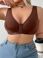 Everyday front closure Women's Plus size Brassiere Thin Cup Push up Wireless Bralette Comfort underwear Lingerie Bra