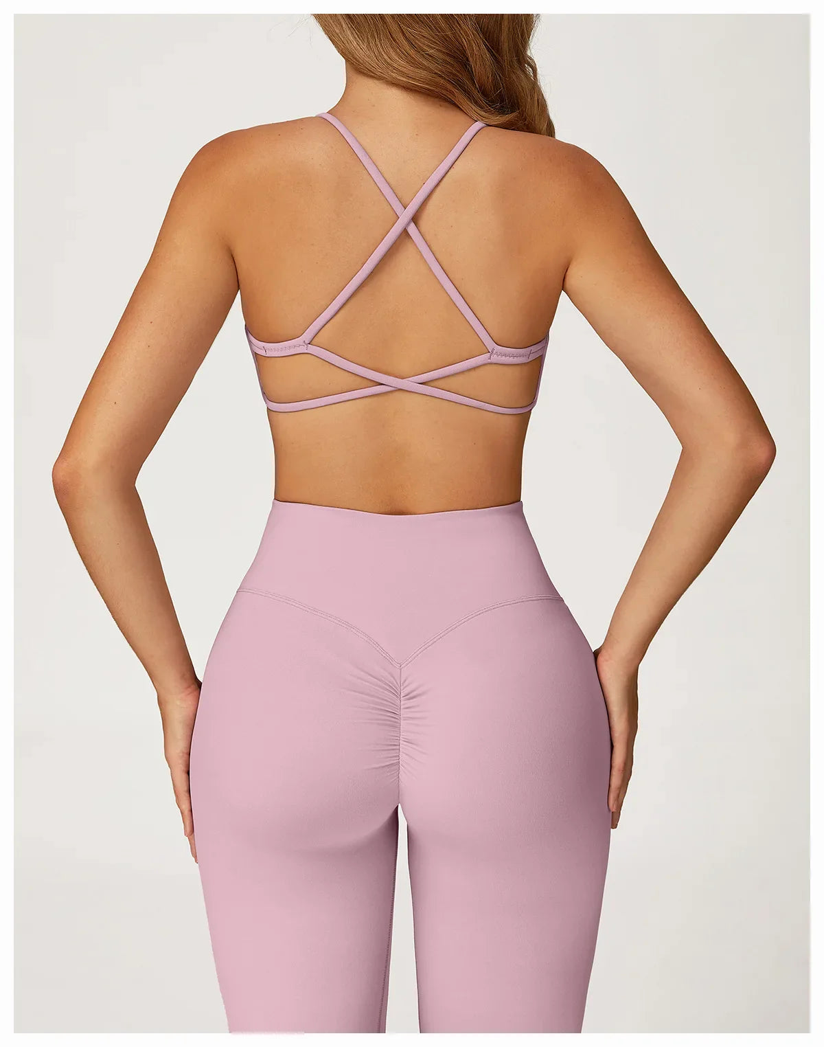 Summer U-Shaped Multi-Strap Cross Back Women Pilates Fitness Sports Bra Top Gym Yoga Athletic Tight Workout Jog With Chest Pad