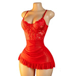 Ladies Sexy Lingerie Bra Erotic Set Transparent Deep V Lace Nightdress Women's Delicate Dress Summer Backless Hot Underwea Set