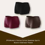 3PCS/SET Women Panties Cotton Seamless Sports Boxers Underwear Female Solid Color Briefs Cozy Lingerie Intimate Underpants XS-XL