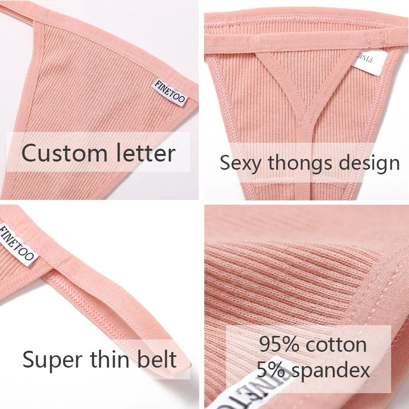 3Pcs/set Cotton Thongs M-XL Sexy Bikini Panties Women T-Back Underpants Girls Low Waist G-string Underwear Female Lingerie 2022