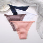 Women‘s Cotton Panties Low Waist Lace Briefs M-XL Comfortable Underwear Ladies Solid Color Underpants Girls Breathable Panty New