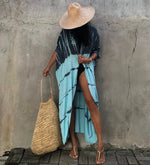 Beach Cover Ups for Swimwear Women Black Tie Dye Kimono Swimsuit Cape Summer Dress 2022 Beachwear Outfits Sales