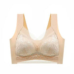 L-5XL Contrast Lace Wireless Bras For Womens Lingerie Top Female Lace Bra Underwire Plus Size Brassiere Perspective Sexy Bras