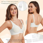 Women's Deep V Seamless Wire-Free Bra Plus Size Solid Color 3/4 Cup Thin Bra Comfortable Push-up Bra Underwear