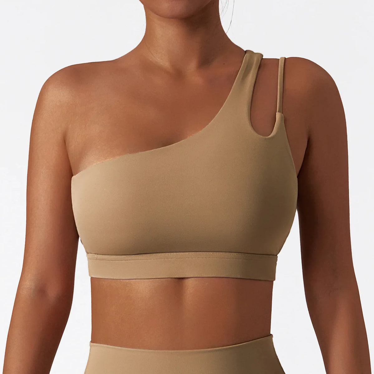 Comfort Single Strap Yoga Bra Chest Pad Running Sports Bra Gym Top Women Stretch Pull Up Underwear Women Vest Fitness Tank Top