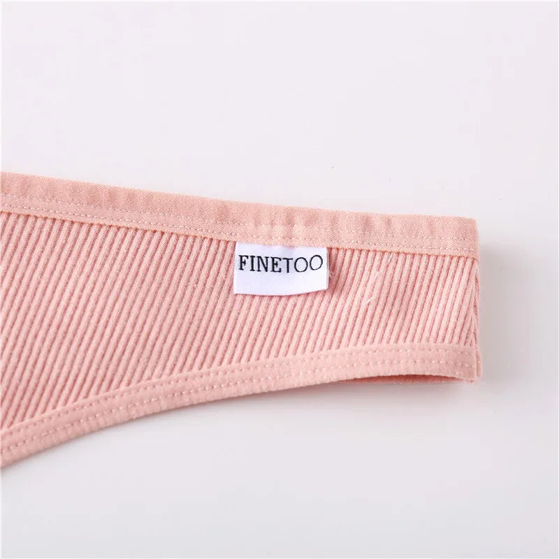 4Pcs/set Cotton Thongs Women Low-Rise Bikini Underwear M-XL Comfortable G-string Female Fruit Embroidery T-Back Panties Lingerie