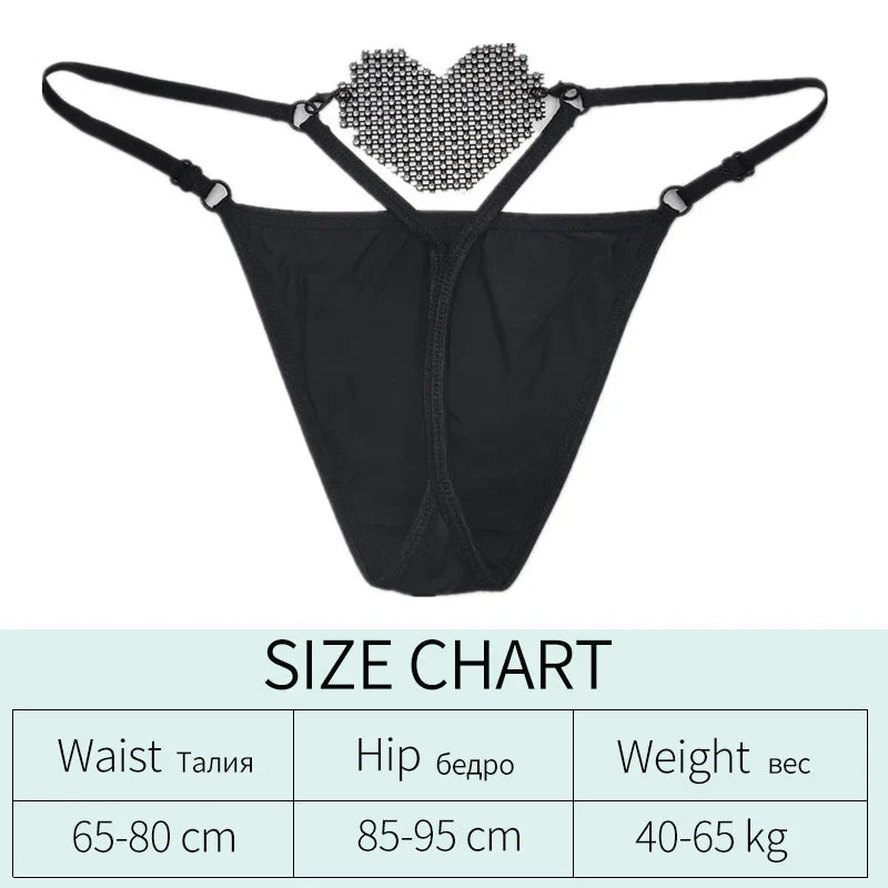 Diamonds Sexy Girls Thong Women Panties Letter Rhinestones G String Briefs Hot Erotic Underwear Low Waist Female Intimates