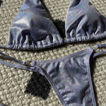 Shiny Bikini Set 2025 Women Luxury Bling Purple Neon Green Push Up Micro Swimsuit Summer Bathing Suit Thong Swimwear Biquini