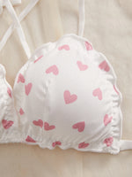 3Pcs/Set Wireless Women's Underwear Set Crisscross Back Unlined Bralette Light & Thin Japan style Lingerie Set XS-L