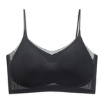 Ultra-Thin Breathable Ice Silk Top Bra Women's Seamless Back Halter Vest Wrap Bra Small Chest Together