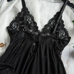 A Set Of Tulle Ultra Sexy Nightgown V-neck Bra Open Sleep Skirt Night Erotic Dress Woman Sheer Pajamas Lingerie Pants Luxury kit