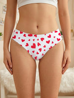 Summer Women's Panties Low Rise Heart Print Underwear Fashion Cute Comfortable Sexy Girl Briefs